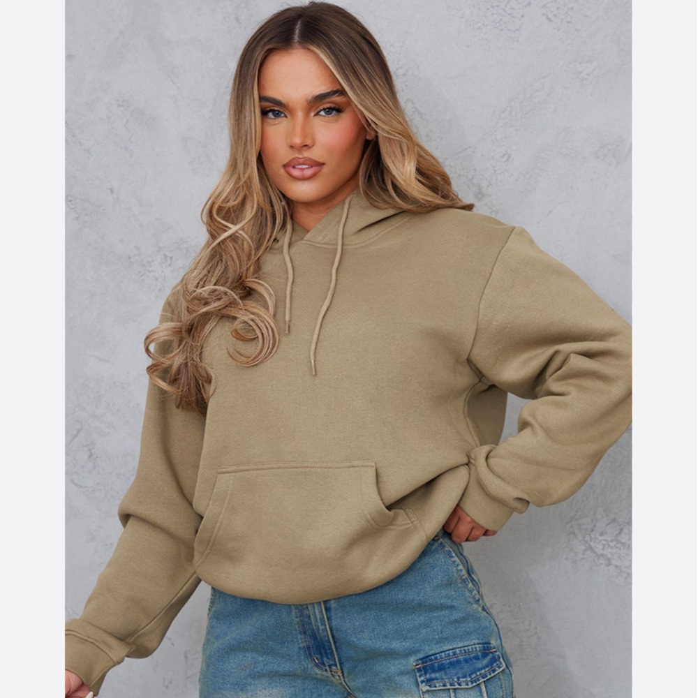 Pretty Little Thing Moss Khaki Oversized Hoodie